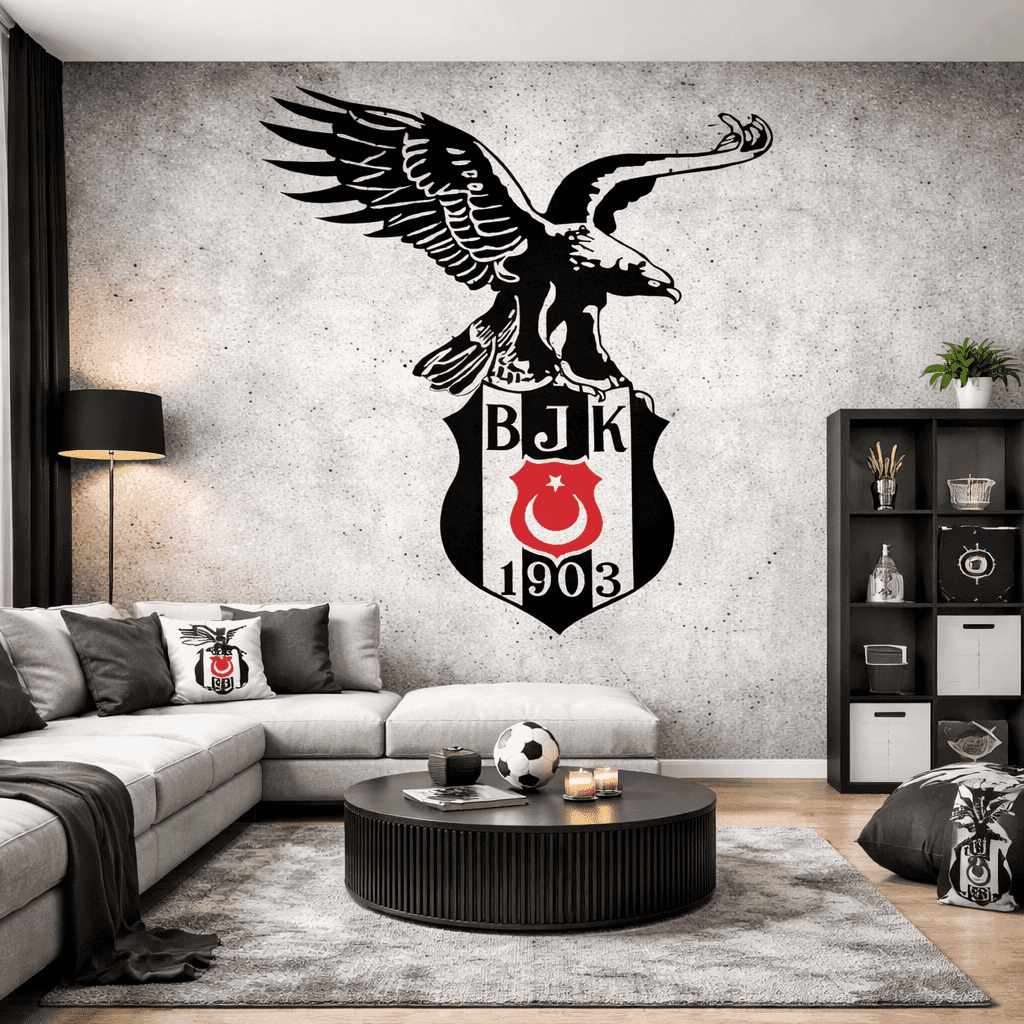 Kartal Logolu Beton Zemin BeÅiktaÅ Duvar KaÄıdı