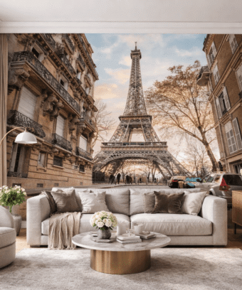 Paris Eyfel Kulesi Sokak ManzarasÄ± Duvar KaÄÄ±dÄ±