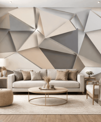 3D Geometrik Ãçgen Desenli Duvar KaÄıdı