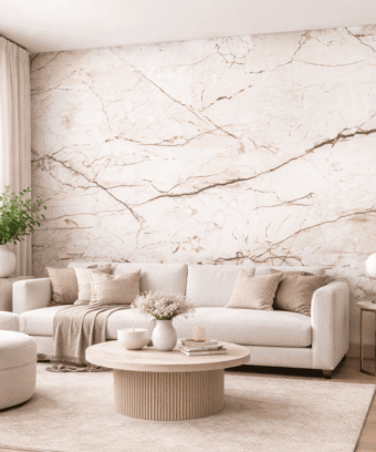 Beyaz Mermer Dokulu Modern Duvar KaÄÄ±dÄ±