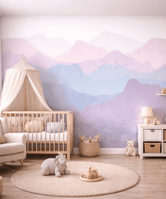 Pastel DaÄ ManzaralÄ± Minimal Duvar KaÄÄ±dÄ±