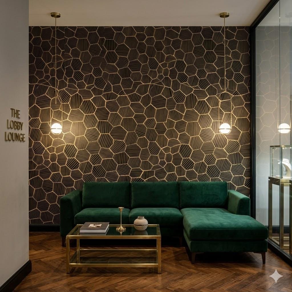 Geometrik Safir Duvar KaÄıdı