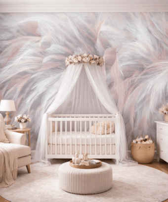Pastel Tüy Desenli Modern Duvar KaÄıdı