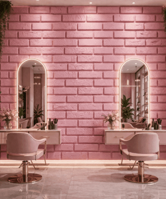 Pembe TuÄla 5D Kabartma GÃ¶rÃ¼nÃ¼mlÃ¼ Duvar KaÄÄ±dÄ±