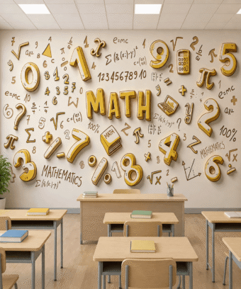 AltÄ±n Matematik Desenli Duvar KaÄÄ±dÄ±