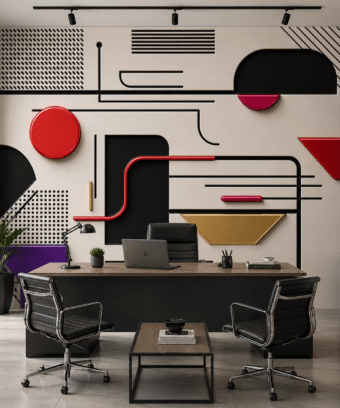 Modern Geometrik Soyut Desenli Duvar KaÄıdı