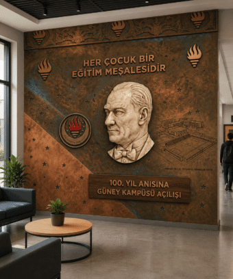 EÄitim TemalÄ± AtatÃ¼rk Portreli Duvar KaÄÄ±dÄ±