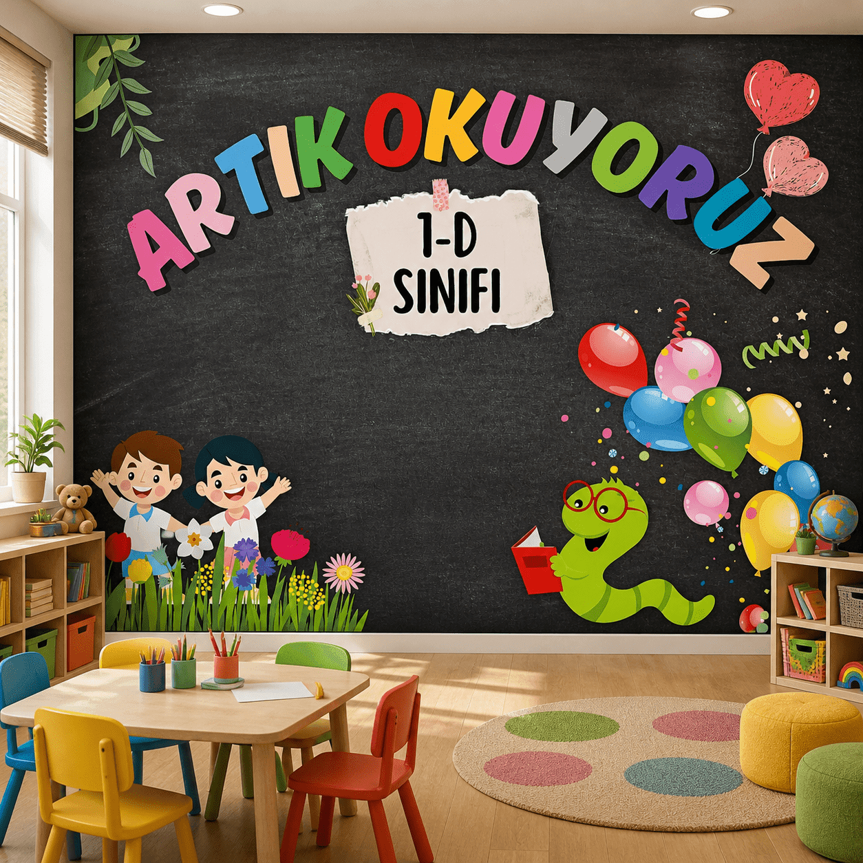 Sınıflara Ãzel Okuma Temalı Duvar KaÄıdı